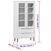 vidaXL Display Cabinet White Solid pine wood, engineered wood, tough glass