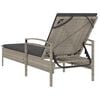 vidaXL Sun Lounger Light Grey PE Rattan Standard Adjustable Backrest