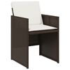 vidaXL Garden Dining Set Brown, Black, Cream White