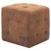 vidaXL Pouffe 2 pcs Brown 11.8" x 11.8" x 11.8" leather
