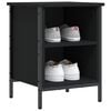 vidaXL Shoe Cabinet Black Engineered wood, powder-coated steel Medium