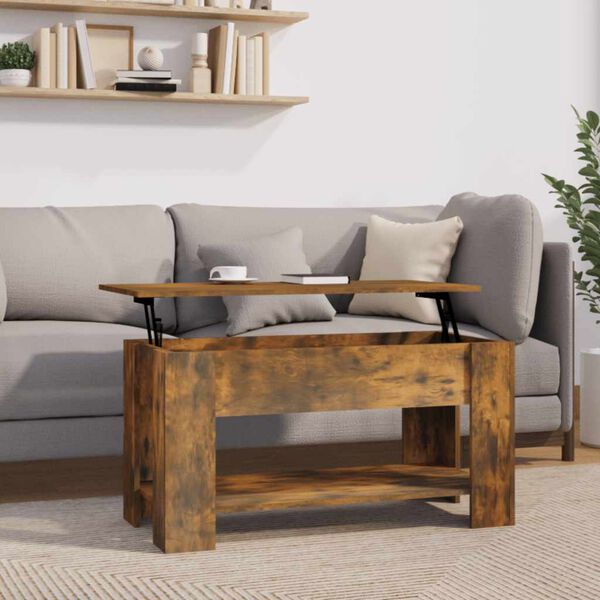 vidaXL Coffee Table Smoked Oak Engineered Wood Medium