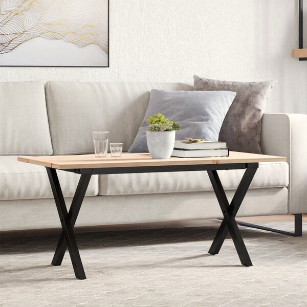 vidaXL Coffee Table Natural wood and black