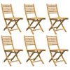 vidaXL Garden Chair Set of 6 Natural Bamboo Standard Foldable