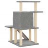 vidaXL Cat Tree Light grey Engineered wood, Plush, Sisal 38.2 in, Medium