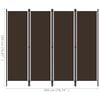 vidaXL 4-Panel Room Divider Brown 78.7"x70.9"