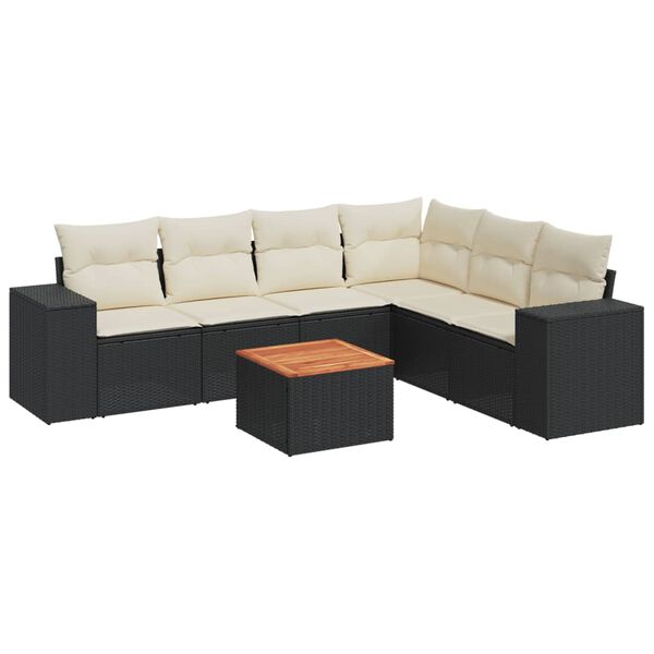 vidaXL Garden Sofa Set Black