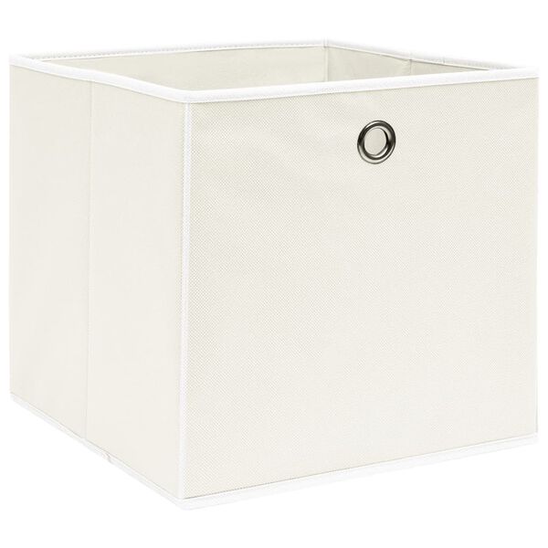 vidaXL Storage Box Set of 10 White Non-woven fabric (100% polyester)