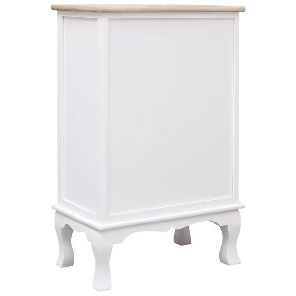vidaXL Drawer Cabinet White Paulownia wood Medium Drawer Cabinet