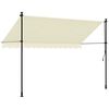 vidaXL Retractable Awning Cream 118.1"x59.1" Fabric and Steel
