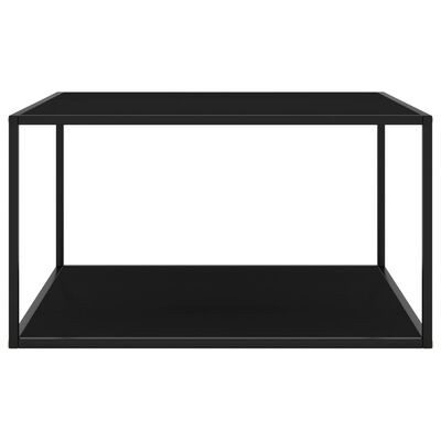 vidaXL Coffee Table Black with Black Glass 35.4"x35.4"x19.7"
