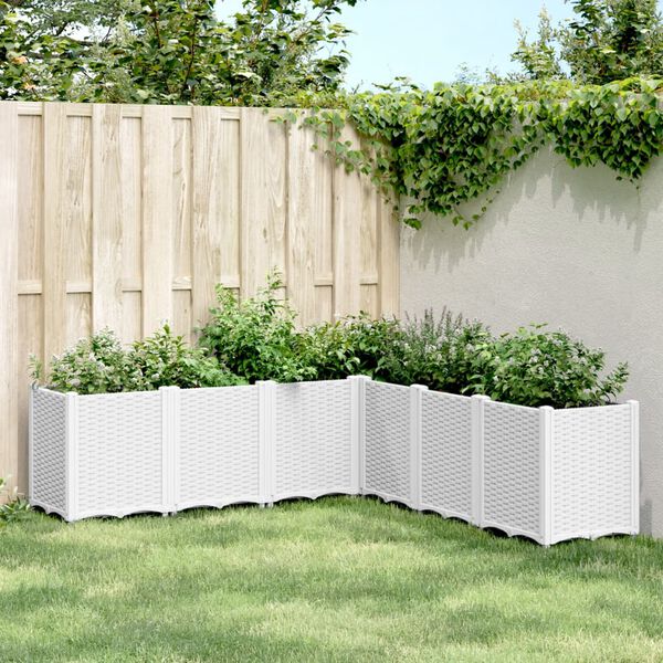 vidaXL Garden Planter White 63"x63"x20.9" PP