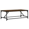 vidaXL Coffee Table Brown Oak Engineered Wood, Metal Standard Modern