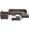 vidaXL Outdoor Furniture Set Brown, Cream White