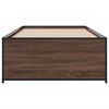 vidaXL Bed Frame Brown Oak Engineered Wood, Steel Twin Modern