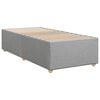 vidaXL Bed Frame Light Grey Polyester, Plywood, Engineered Wood Twin