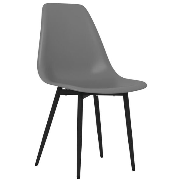 vidaXL Dining Chair Set of 6 Grey PP (polypropylene), powder-coated metal