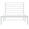 vidaXL Bed Frame White Powder-Coated Steel Small Single Bed Frame