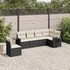 vidaXL Garden Sofa Set Black, Cream White