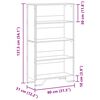 vidaXL Bookcase Black Engineered wood 31.5x12.2x54.1 in Bookcase