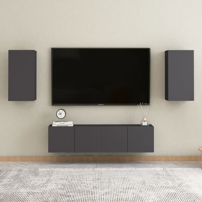 vidaXL TV Stand Gray 12"x11.8"x23.6" Engineered Wood