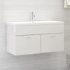 vidaXL Sink Cabinet High gloss white Engineered wood Medium Sink Cabinet