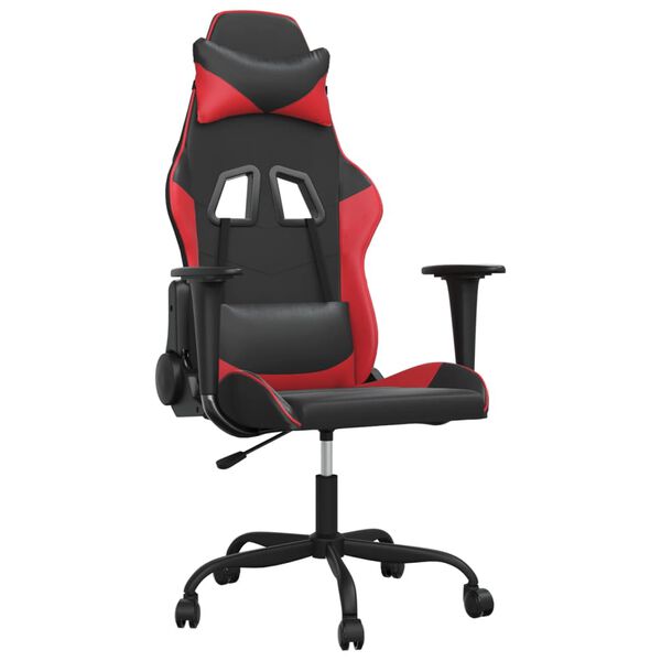 vidaXL Gaming Chair Black and Red Faux Leather