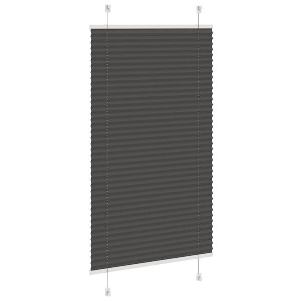 vidaXL Pleated Blind Black Polyester 31.5x39.4 in Height-Adjustable