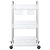 vidaXL Storage Trolley 3-Tier Transparent 14.6x11.0x26.8" Acrylic
