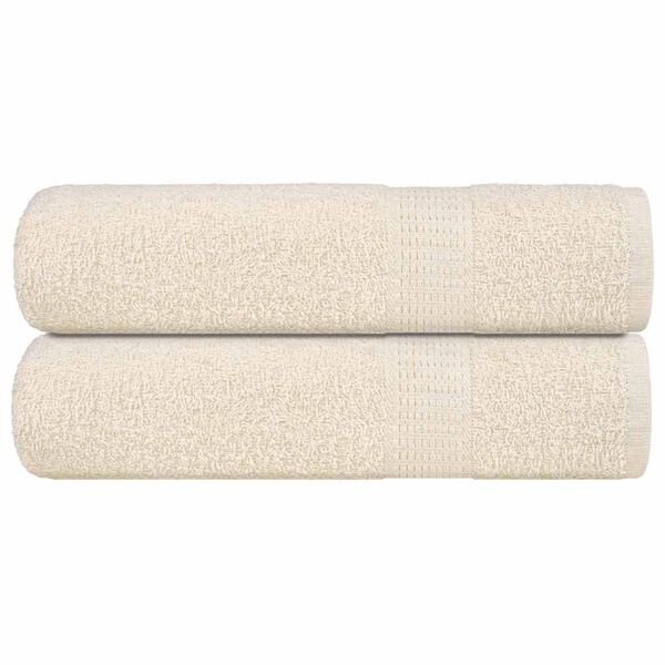 vidaXL Shower Towel Set of 2 Cream 100% cotton 27.6 x 55.1 in