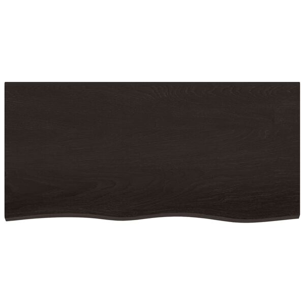 vidaXL Bathroom Countertop Dark Brown 39.4 x 19.7 x (0.8-1.6) " Treated Solid Wood
