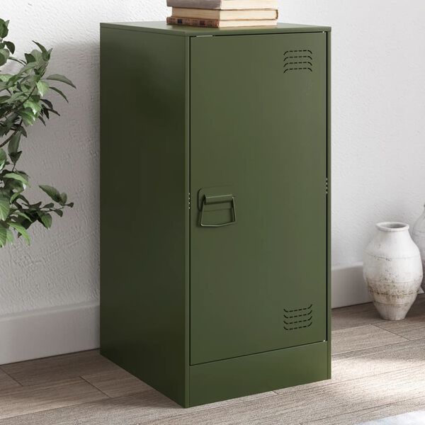 vidaXL Sideboard Olive Green Cold-rolled steel Medium Sideboard