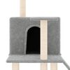 vidaXL Cat Tree Light Grey Engineered wood, plush, sisal