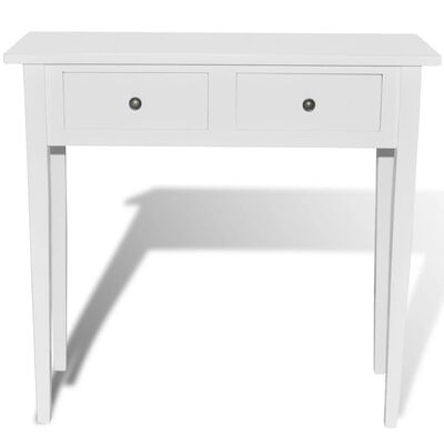 White Dressing Console Table with Two Drawers