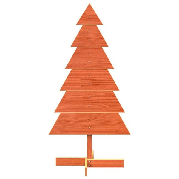 vidaXL Wooden Christmas Tree Wax brown Solid pinewood Medium