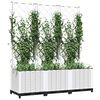 vidaXL Garden Planter White Polypropylene 47.2 x 15.7 x 53.5 in Planters