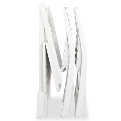 vidaXL 3 Piece Folding Bistro Set Plastic White