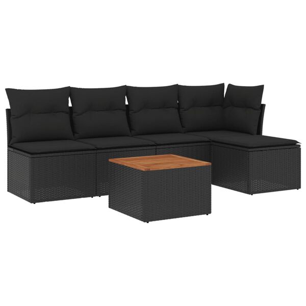 vidaXL Garden Sofa Set Black