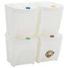 vidaXL Stackable Garbage Bin Boxes 4 pcs White 26.4 gal Polypropylene