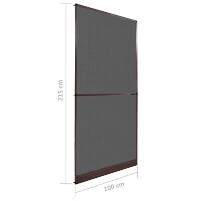 Brown Hinged Insect Screen for Doors 39.4"x84.6"