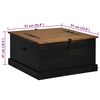 vidaXL Storage Chest Black Solid Pine Wood, Metal Medium Storage Chest