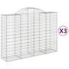 vidaXL Gabion Basket Set of 3 Silver Galvanized Iron