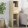 vidaXL Highboard Sonoma Oak Engineered Wood Tall Modern Storage Unit