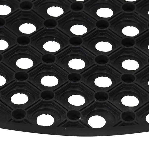 vidaXL Door Mat Black Rubber 17.7 x 29.5 in Non-slip Door Mat