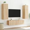 vidaXL TV Wall Cabinet Set of 2 Sonoma Oak Engineered Wood Standard