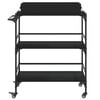 vidaXL Kitchen Trolley Black 32.1"x16.1"x36.4" Engineered Wood