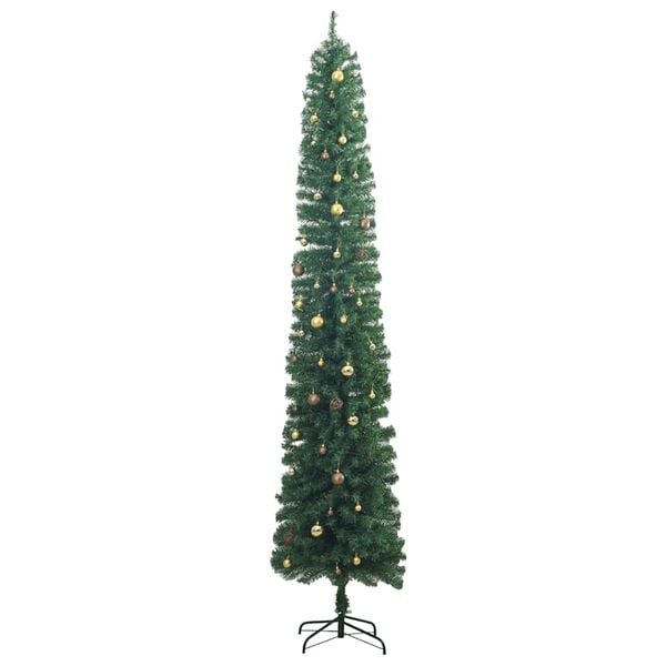 vidaXL Slim Christmas Tree 300 LEDs & Ball Set 106.3"