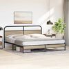 vidaXL Metal Bed Frame without Mattress Smoked Oak 183 x 83.9 "