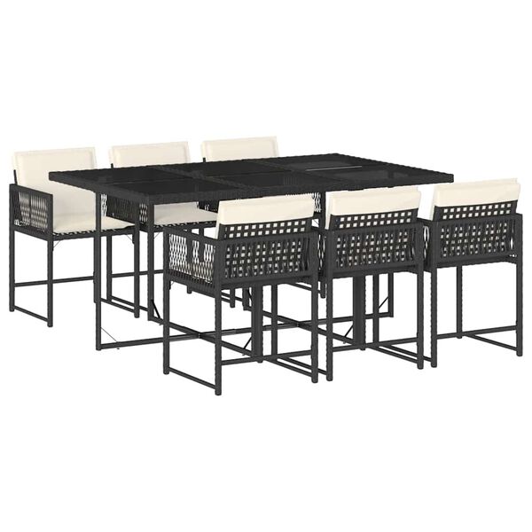 vidaXL Garden Dining Set Black