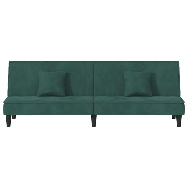vidaXL Sofa Bed Dark Green Velvet (100% polyester), plywood, foam Standard